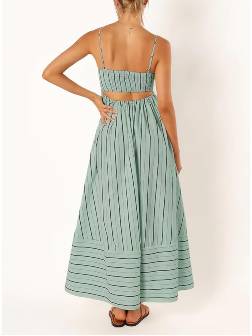 Mint Green Stripe Spaghetti Strap Maxi Dress - Women - Picture 2 of 5